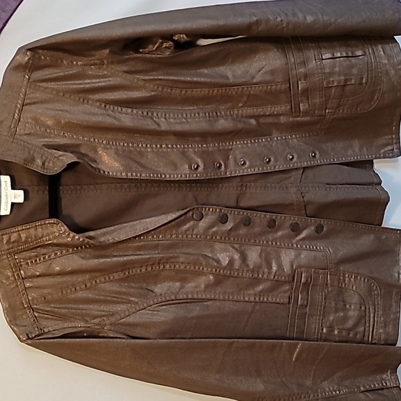 Coldwater Creek Bronze Snap Closure Jacket Sz 16 - Picture 1 of 7